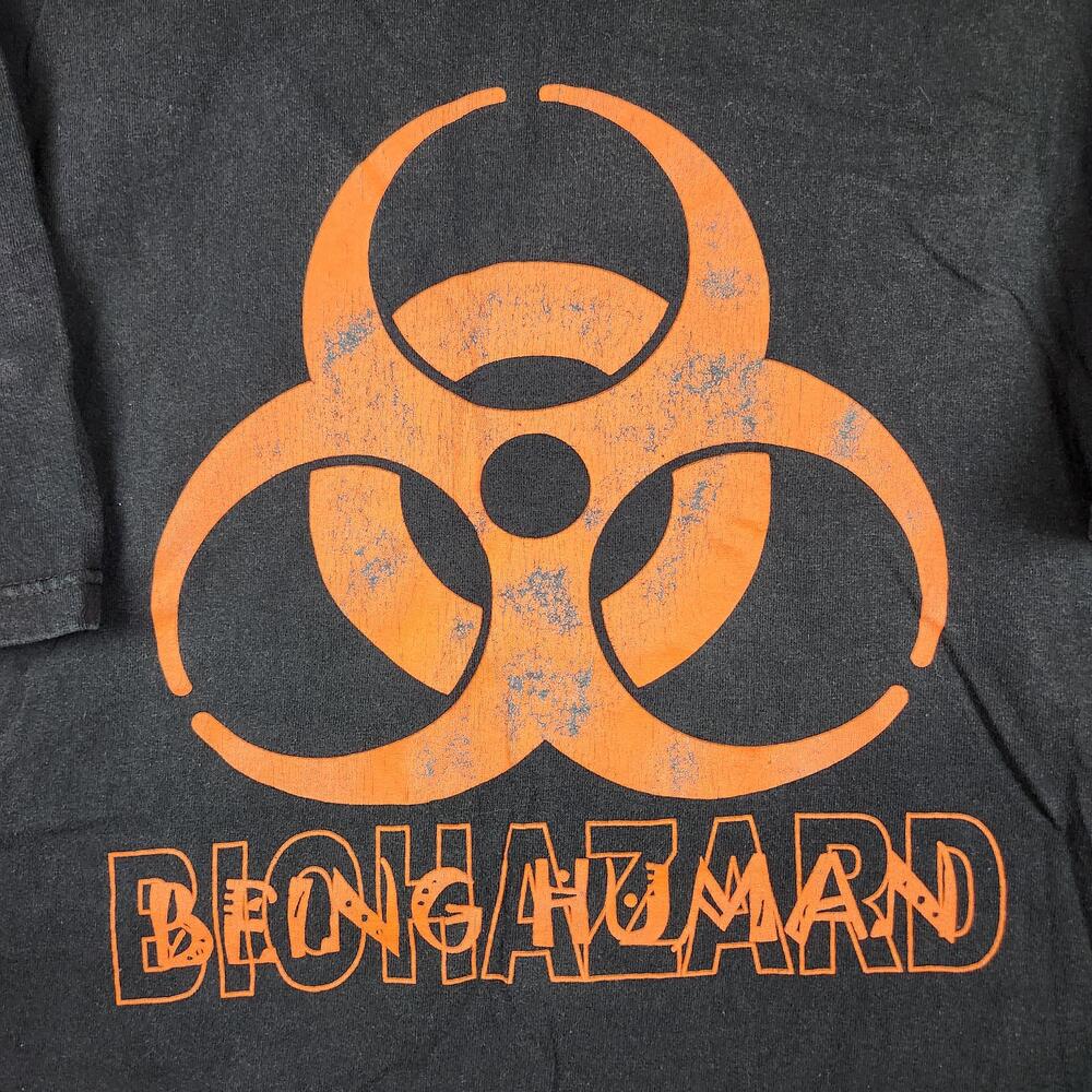 Vintage Biohazard Being Human Shirt Mens 2XL Black Graphic Heavy Metal Band 2x